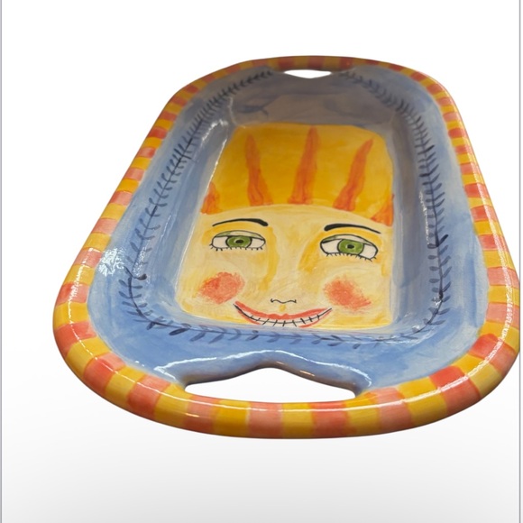 Handpainted, Artist Signed Colorful Ceramic Tray. - Picture 3 of 7